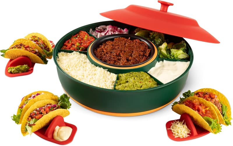 Taco Tuesday Kit - Heated Serving Pot & Taco Holders for Parties