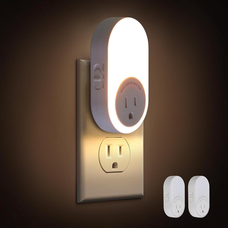 Dusk to Dawn Night Light with Adjustable Brightness, 2PK