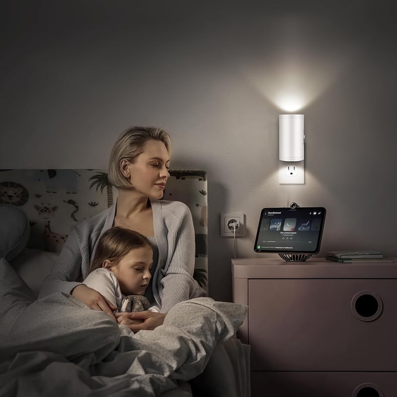 Dimmable LED Night Light - 2-Pack, Auto On/Off, 5000K Daylight