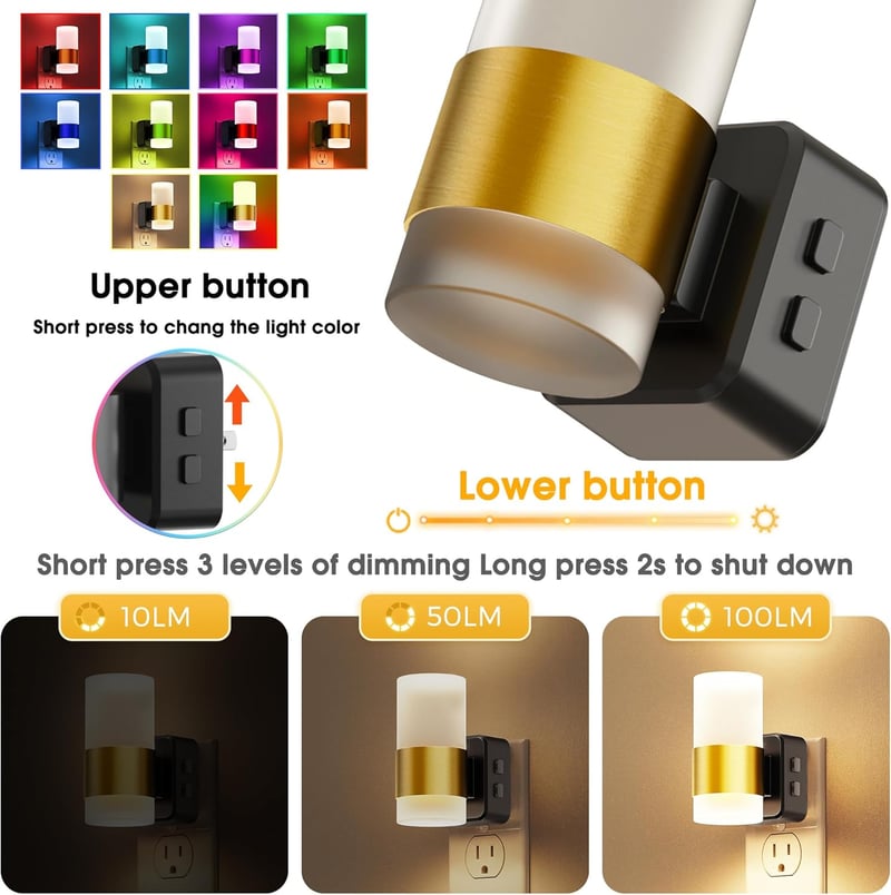 Color Changing LED Night Light with Dusk to Dawn Sensor
