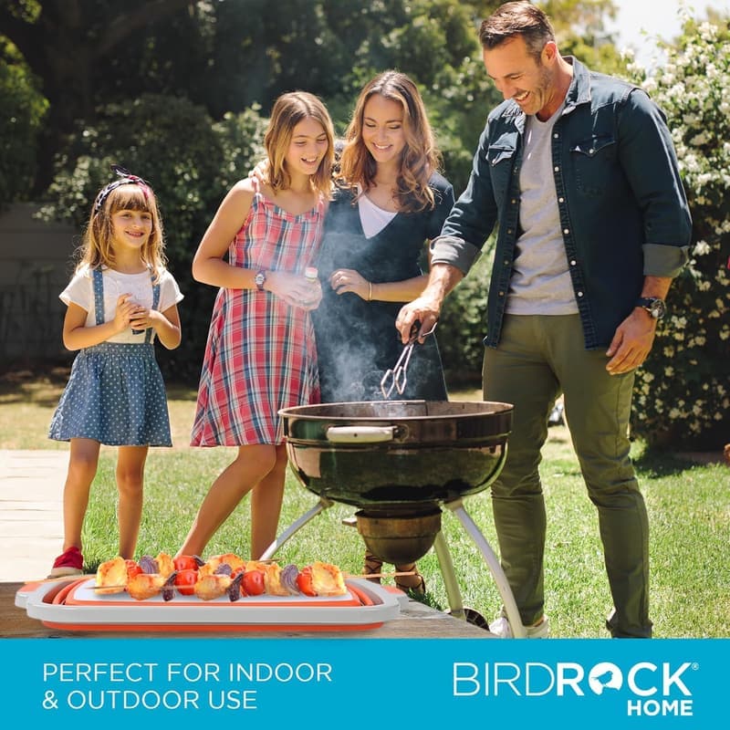 Portable BBQ Prep Tub with Cutting Board for Picnics & Tailgates