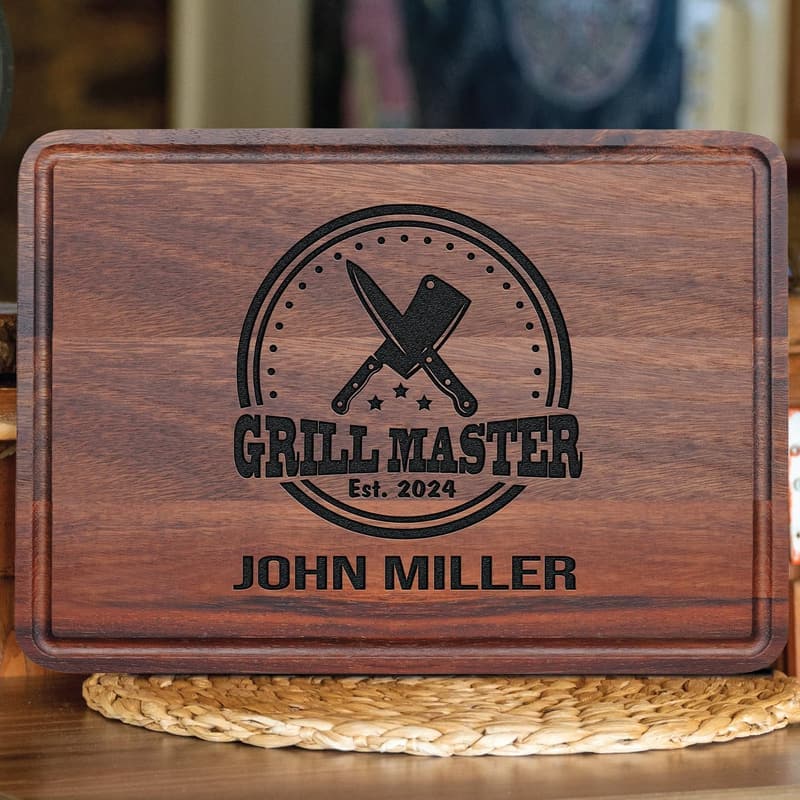 Father's Day Personalized Wood Grill Cutting Board for Men