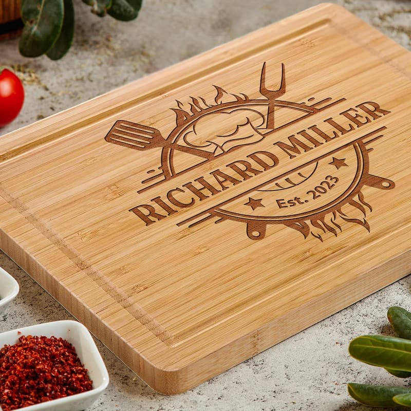 Father's Day Personalized Wood Grill Cutting Board for Men