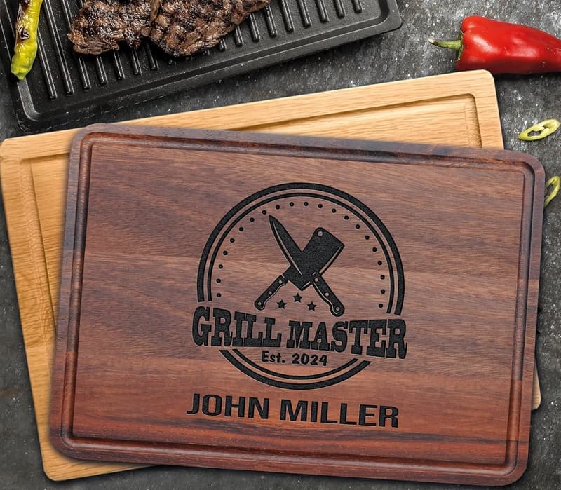 Father's Day Personalized Wood Grill Cutting Board for Men