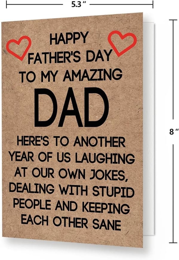 Heartfelt Father's Day Card for Dad from Kids, Premium Quality