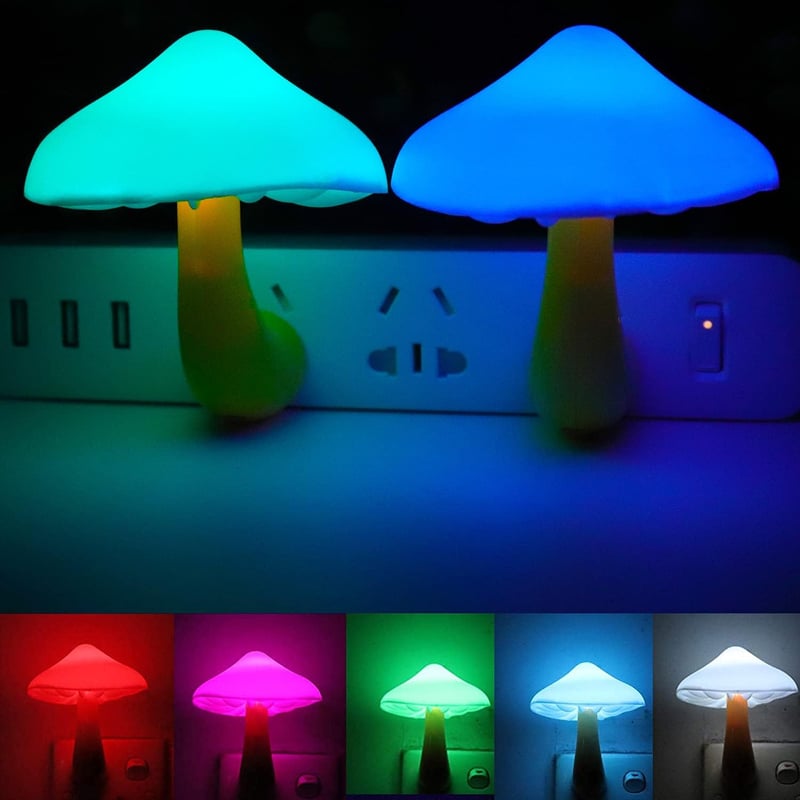 7-Color Changing Mushroom LED Night Light for Kids & Adults