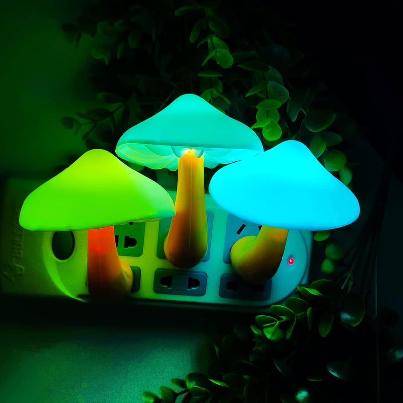7-Color Changing Mushroom LED Night Light for Kids & Adults