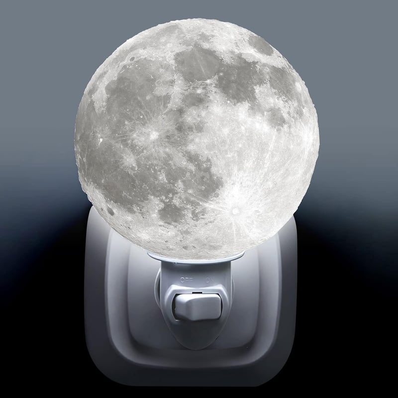 4-Inch 3D Printed Moon Night Lamp for Women's Birthday Decor