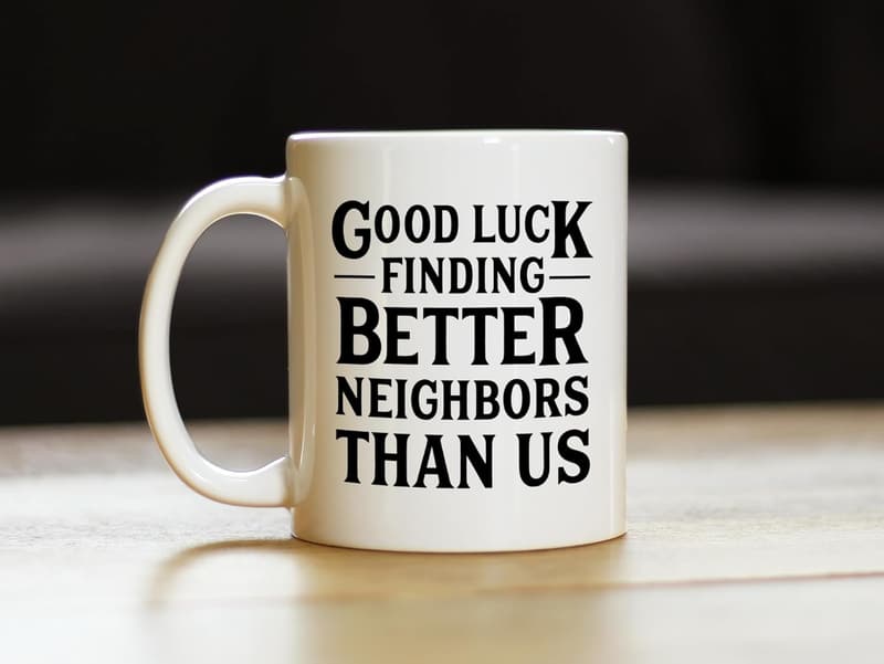 Funny Coffee Mug for Neighbors - 11oz Ceramic Gift