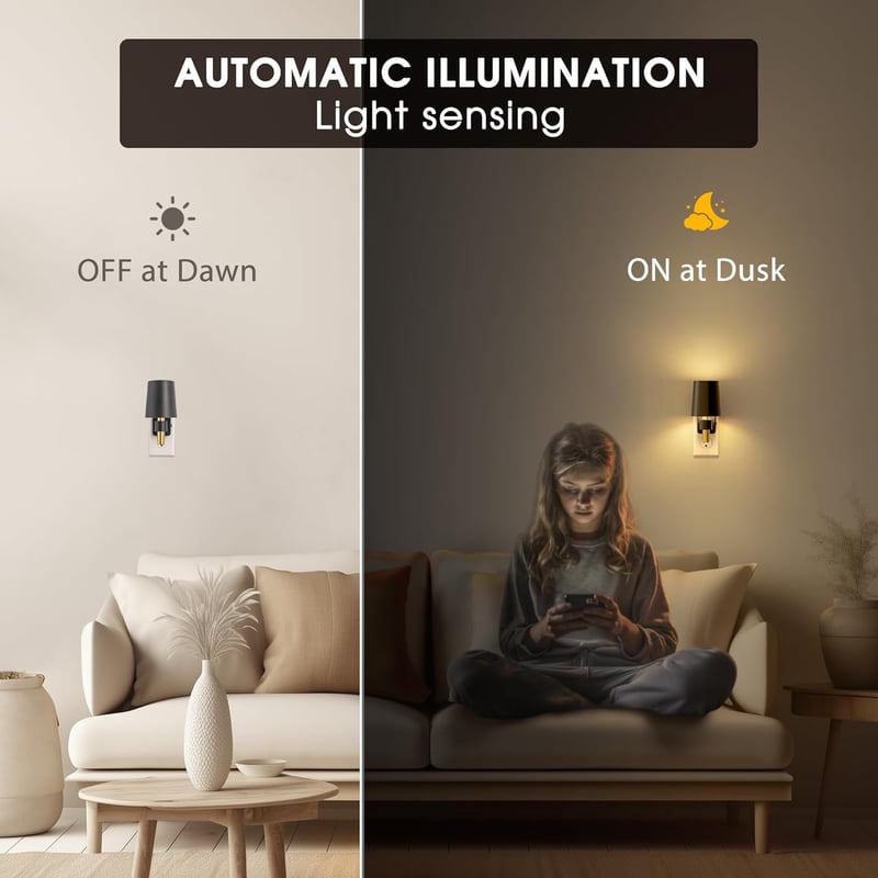 Dimmable Vintage Night Light with Dusk to Dawn Sensor