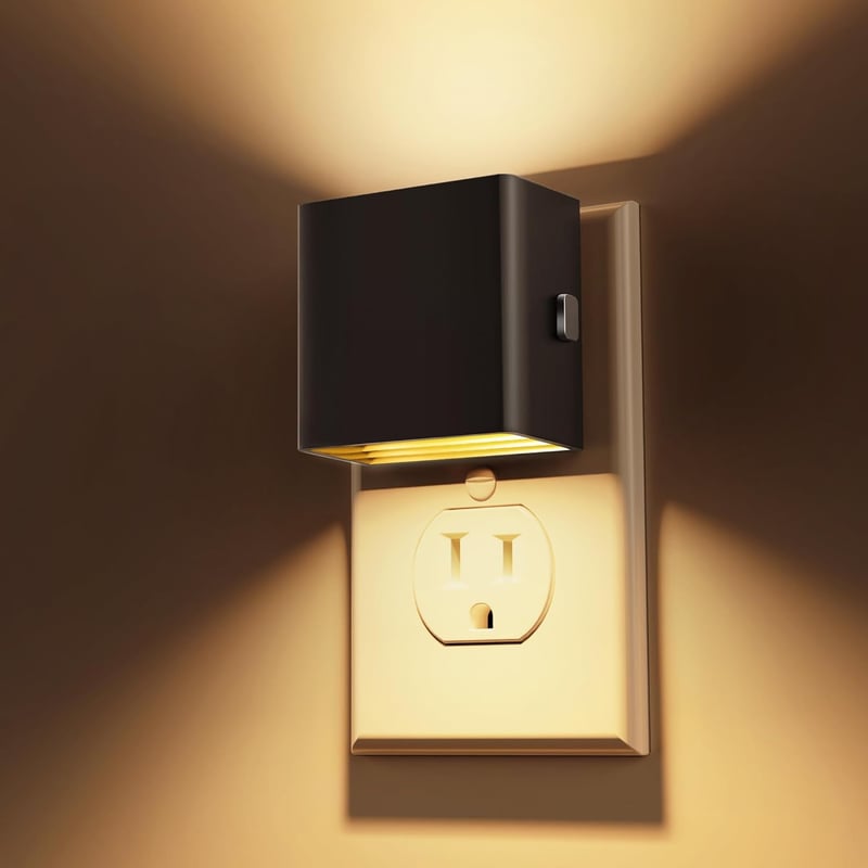 Dimmable LED Night Light with Dusk to Dawn Sensor, 2-Pack