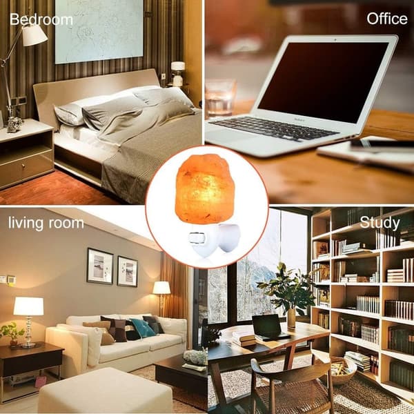 Himalayan Salt Lamp Night Light with 2 Replacement Bulbs
