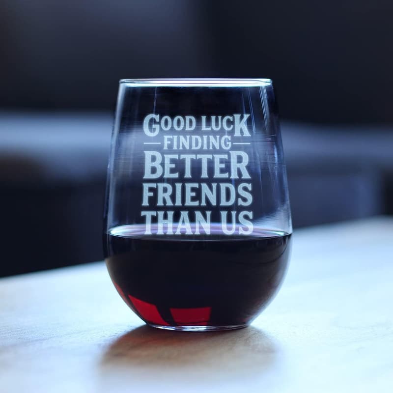 Funny Farewell Gift Stemless Wine Glass for Best Friends