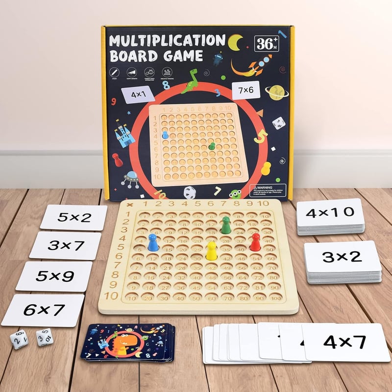 Montessori Math Game Set with Flash Cards for Kids 6-12