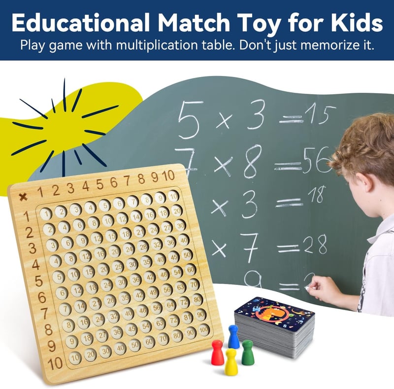 Montessori Math Game Set with Flash Cards for Kids 6-12