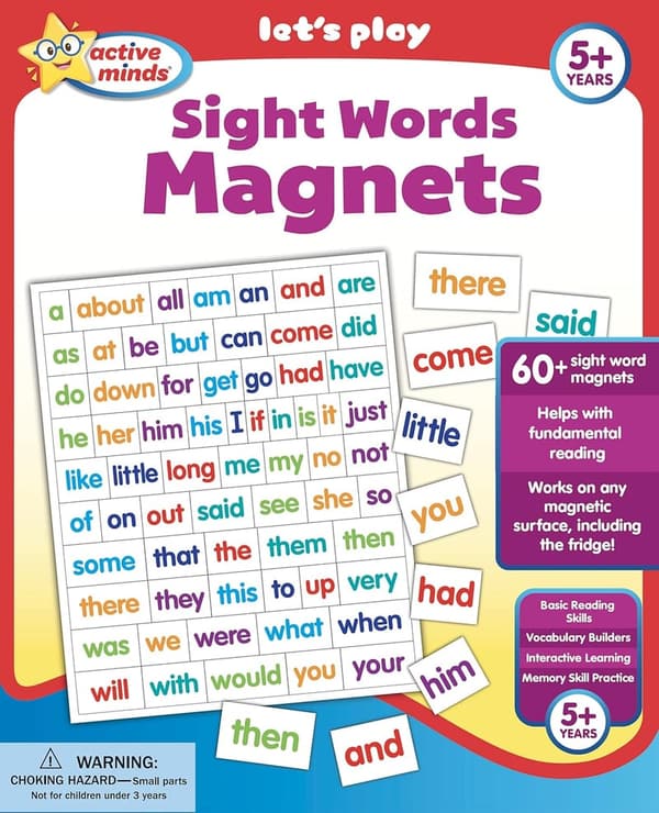 Sight Words Magnets for Kids - Language Learning Tool (Ages 5+)