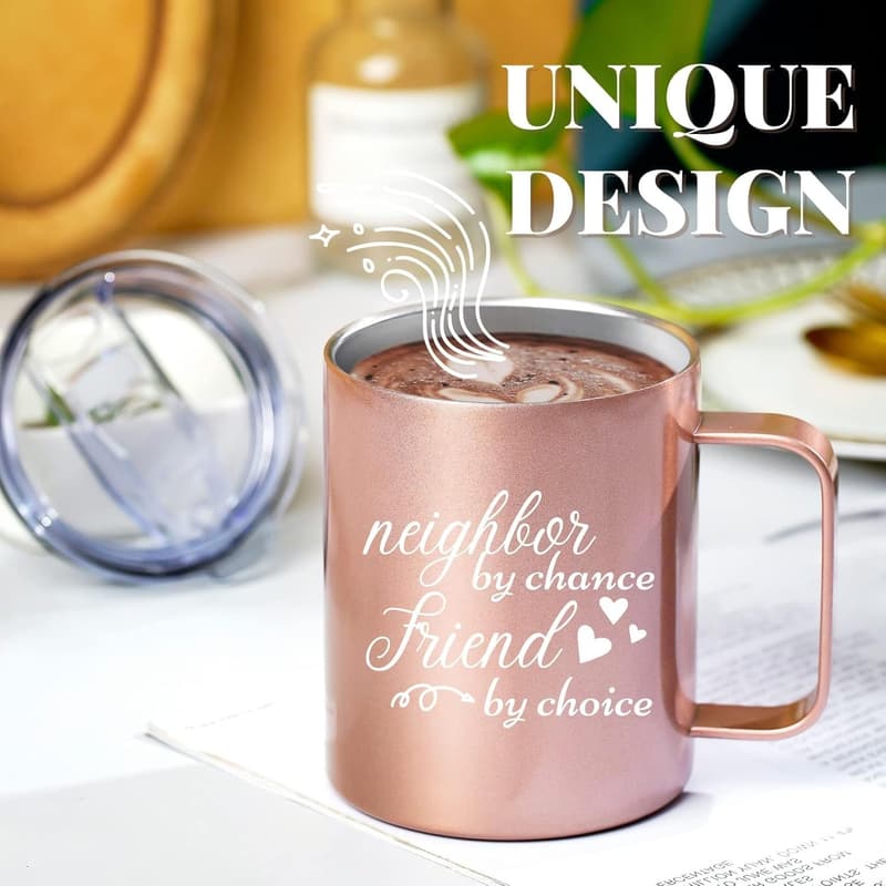 Farewell Gift: 12oz Stainless Steel Travel Tumbler for Neighbors