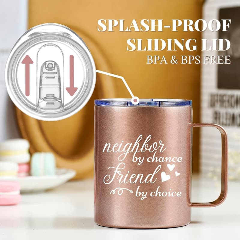 Farewell Gift: 12oz Stainless Steel Travel Tumbler for Neighbors