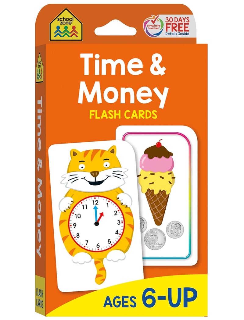 Time & Money Flash Cards for 1st & 2nd Grade, Ages 6+