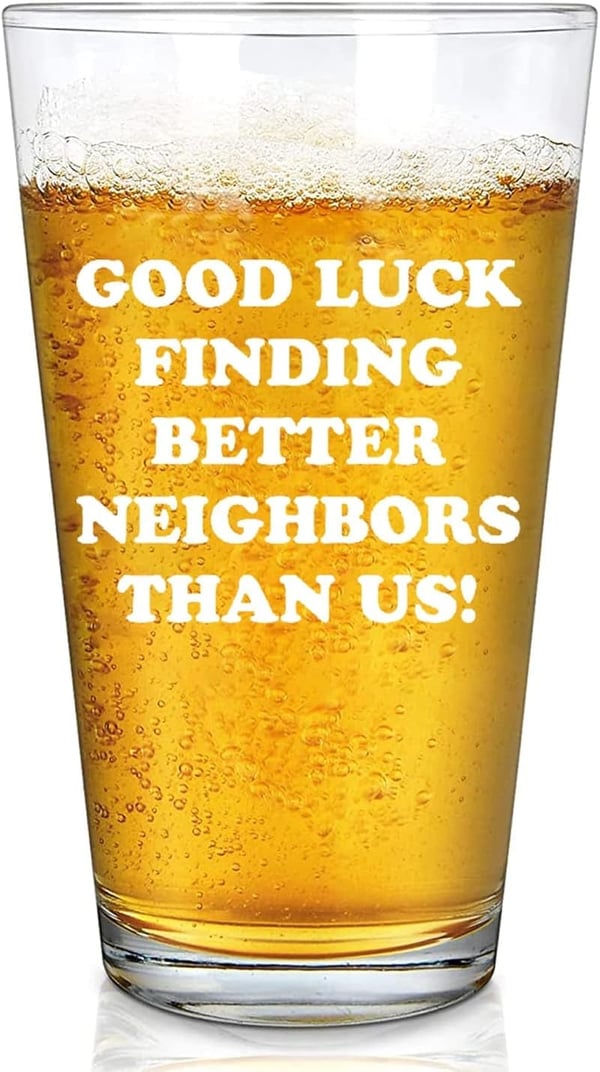 Moving Away Beer Glass - 