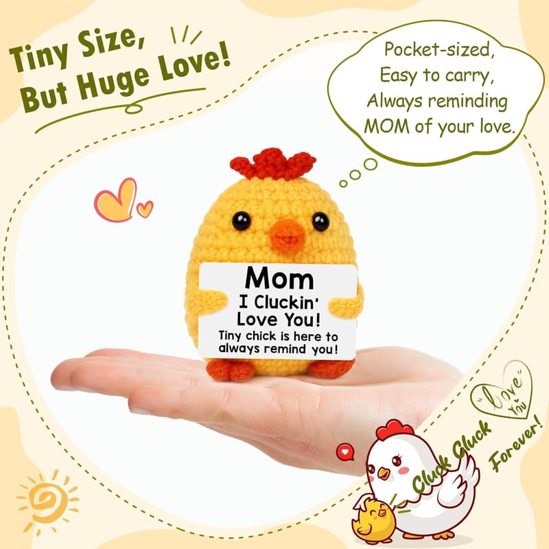 Handmade Crochet Chicken Birthday Gift for Mom