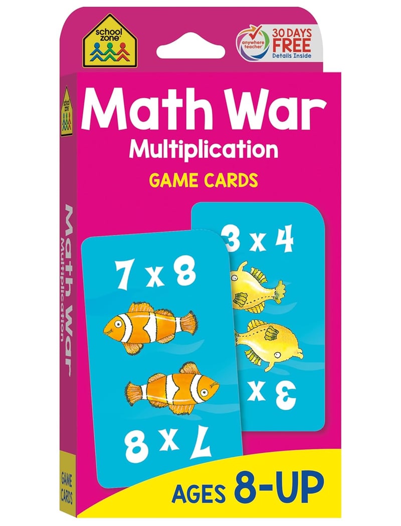 Math War Game Cards: Multiplication - Set of 52