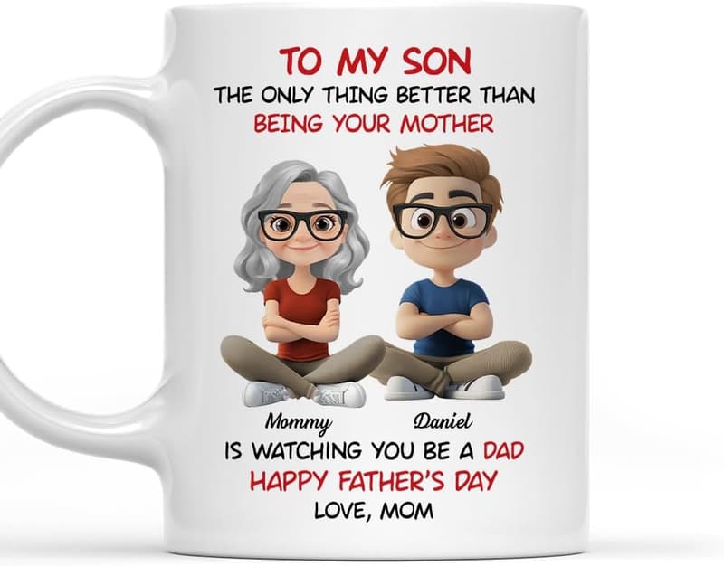 Happy Father's Day Personalized Mug for Son - 11oz Ceramic