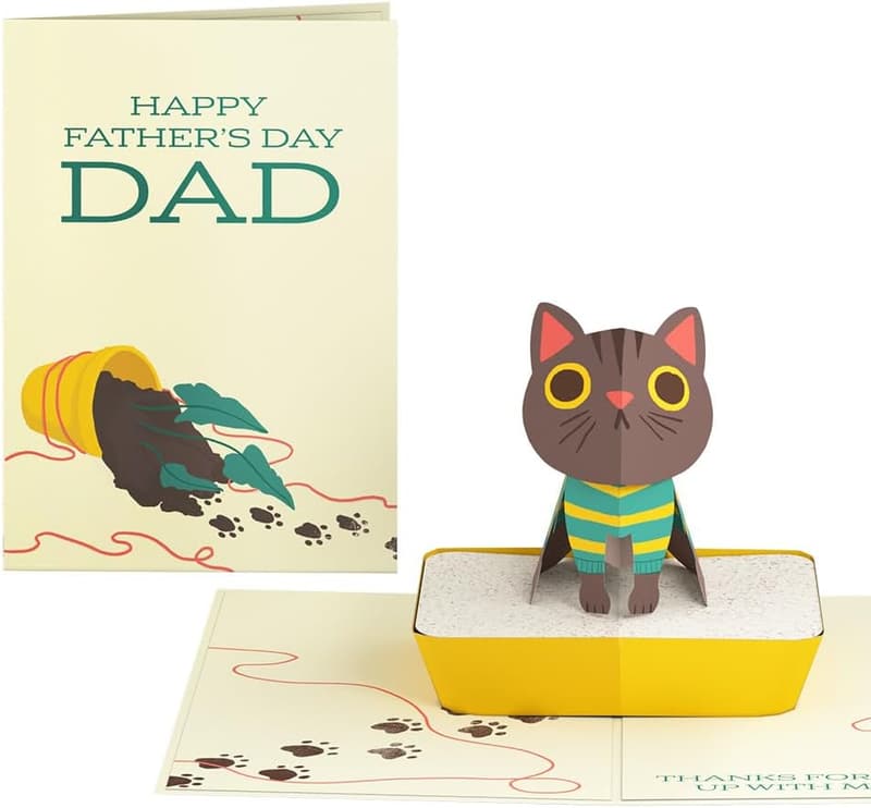 Father's Day 3D Pop-Up Card for Dad - Blank Notecard Included