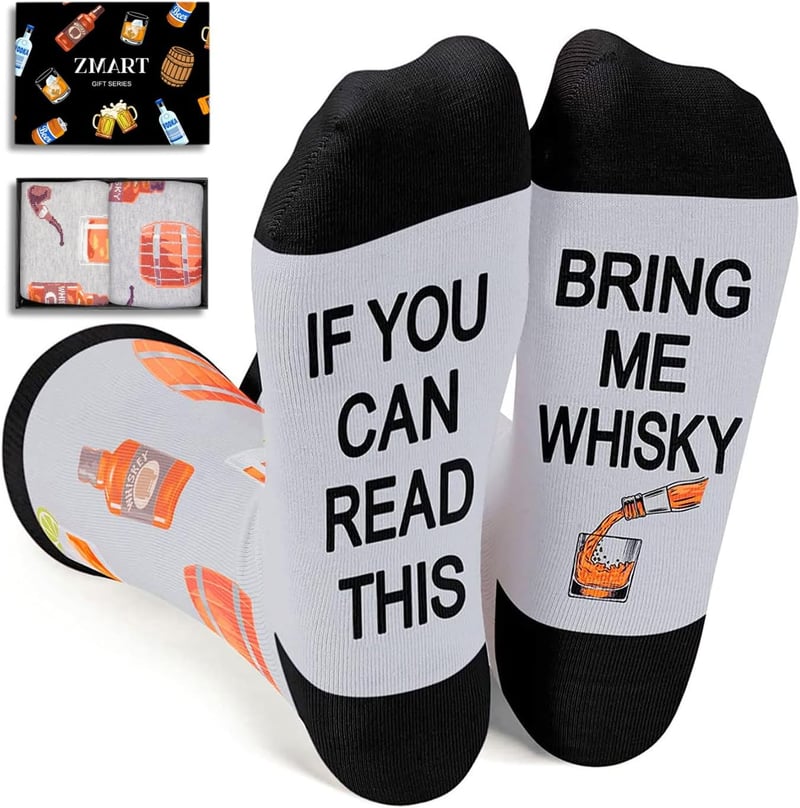 Funny Taco Beer Whiskey Socks - Unique Gift for Men