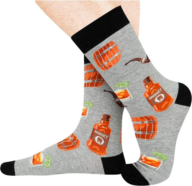 Funny Taco Beer Whiskey Socks - Unique Gift for Men