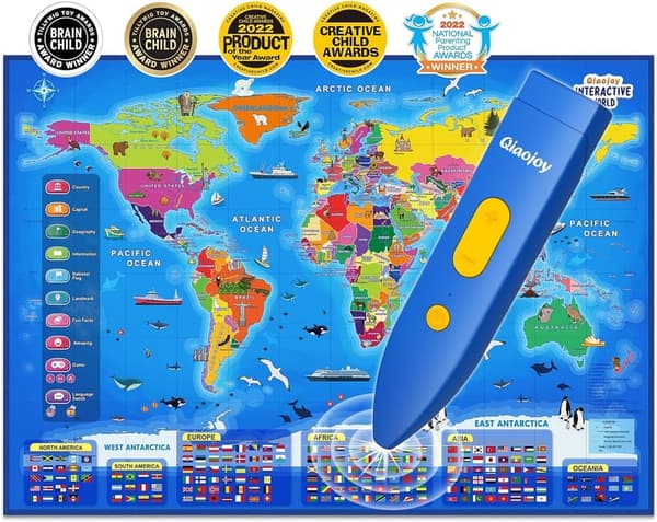Interactive Bilingual World Map for Kids' Educational Fun