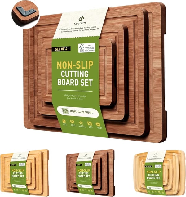 Bamboo Cutting Board Set for Father's Day - Gift for Dads