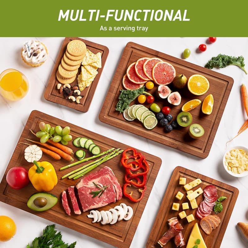 Bamboo Cutting Board Set for Father's Day - Gift for Dads