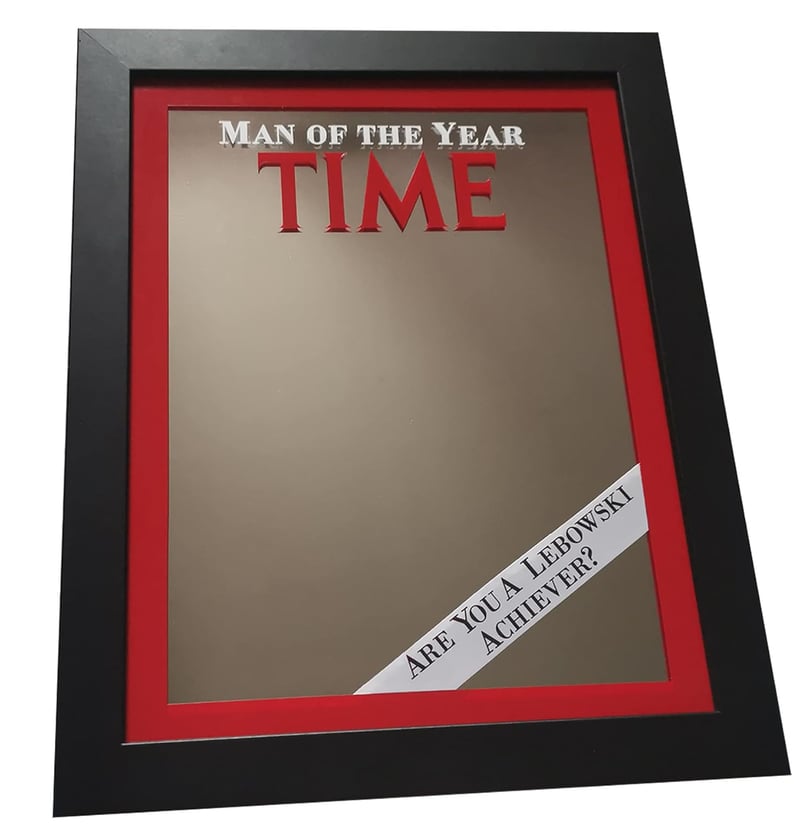Man of the Year Glass Mirror - Handcrafted The Big Lebowski Replica