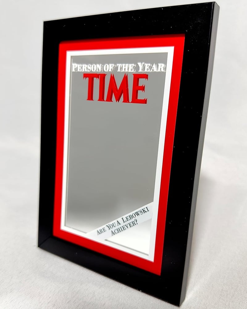 The Big Lebowski Man of the Year Glass Mirror - Handcrafted Replica