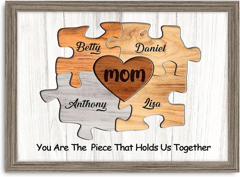 Custom Puzzle Canvas Art for Mom - Family Wall Decor