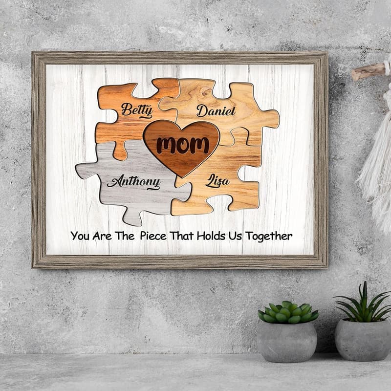 Custom Puzzle Canvas Art for Mom - Family Wall Decor