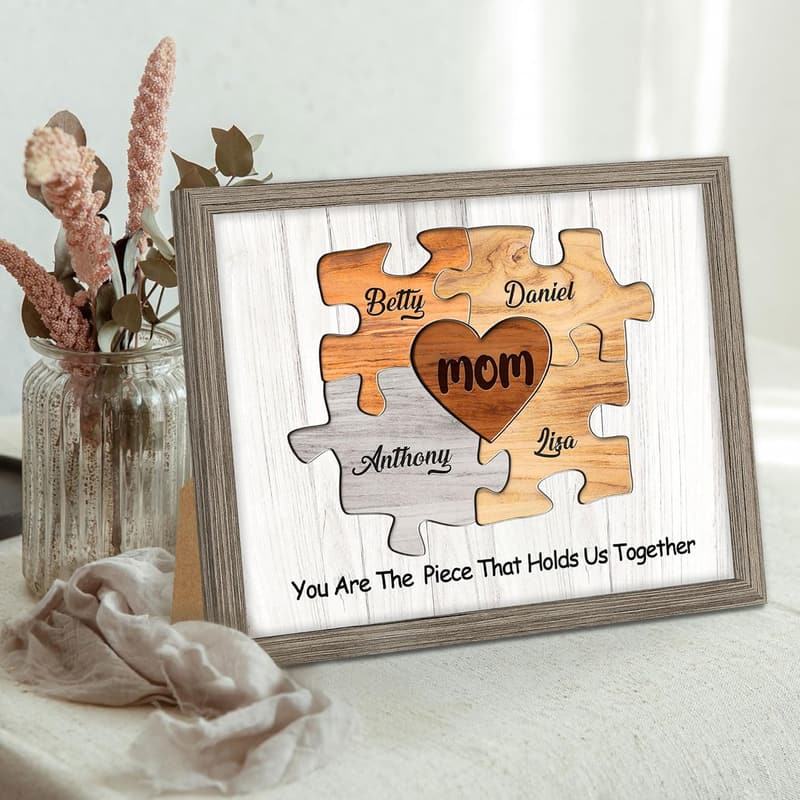 Custom Puzzle Canvas Art for Mom - Family Wall Decor