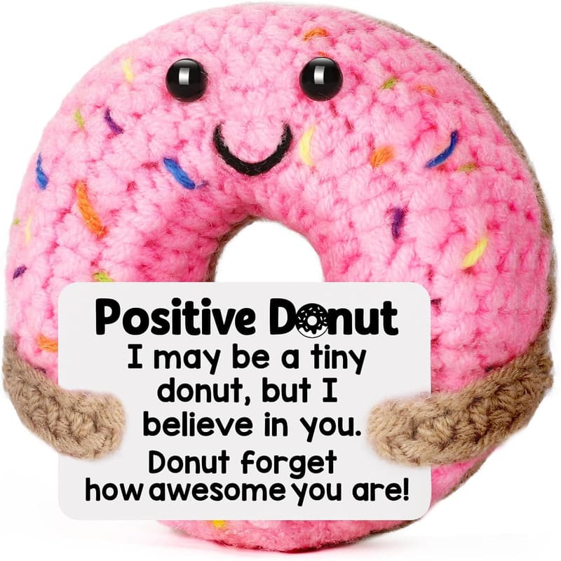 Inspirational Handmade Crochet Donut Gift for Women’s Birthday