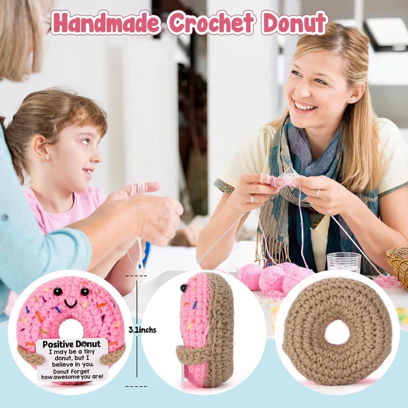 Inspirational Handmade Crochet Donut Gift for Women’s Birthday