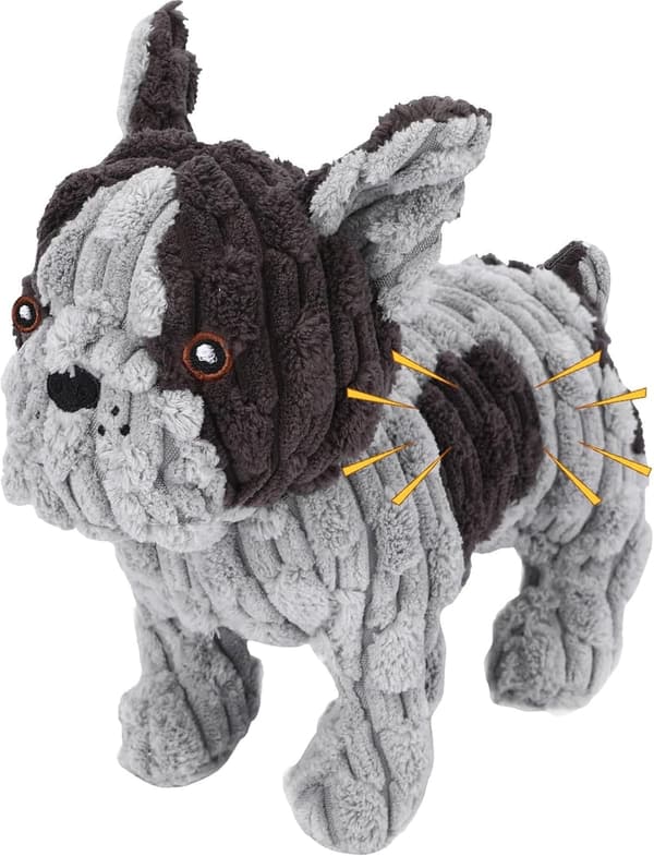Interactive Plush Dog Toy with Crinkle Paper & Squeaker