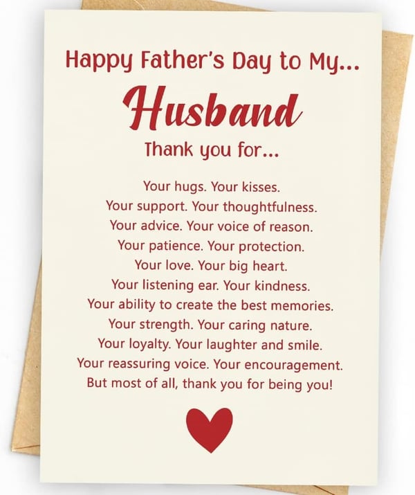 Father's Day Card & Gifts from Wife | Funny & Romantic