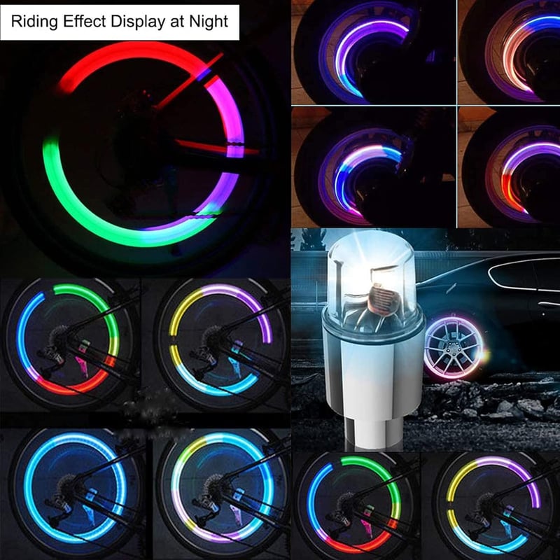 20 Pack LED Valve Stem Light Caps for Cars & Bikes (Mix Color)