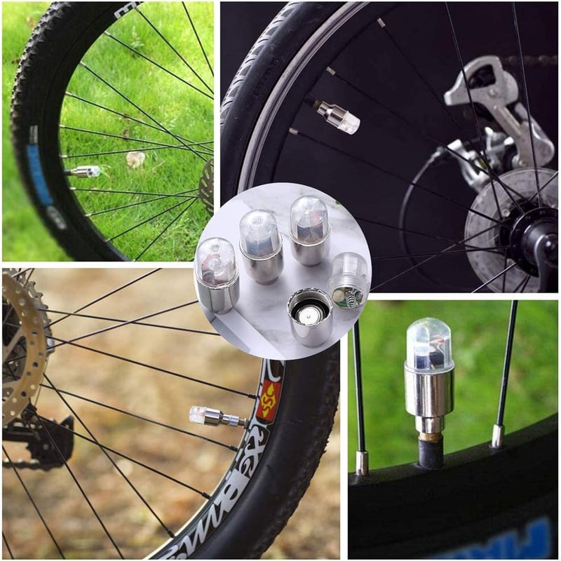 LED Bike Wheel Lights - Waterproof Reflector Caps for Bikes