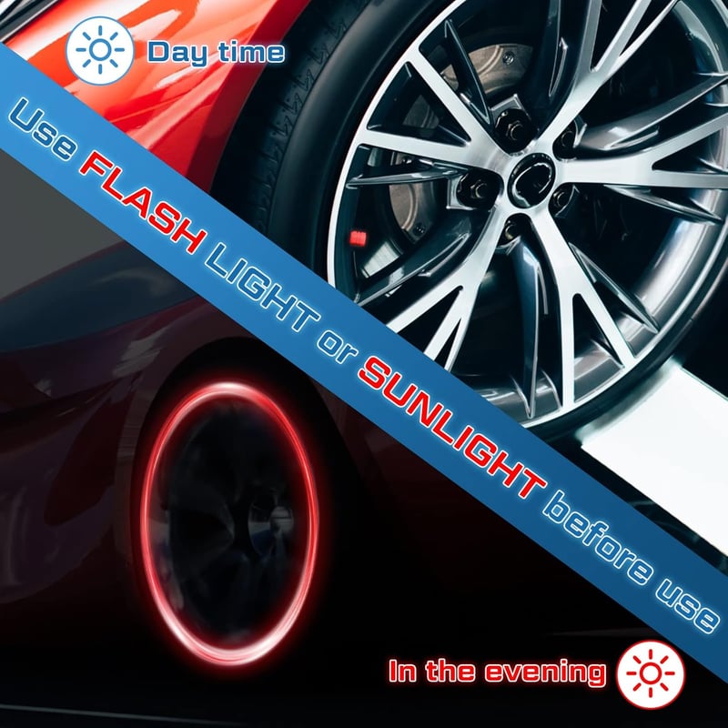 Glow in the Dark Tire Valve Caps - 20 Pcs for Cars & Bikes