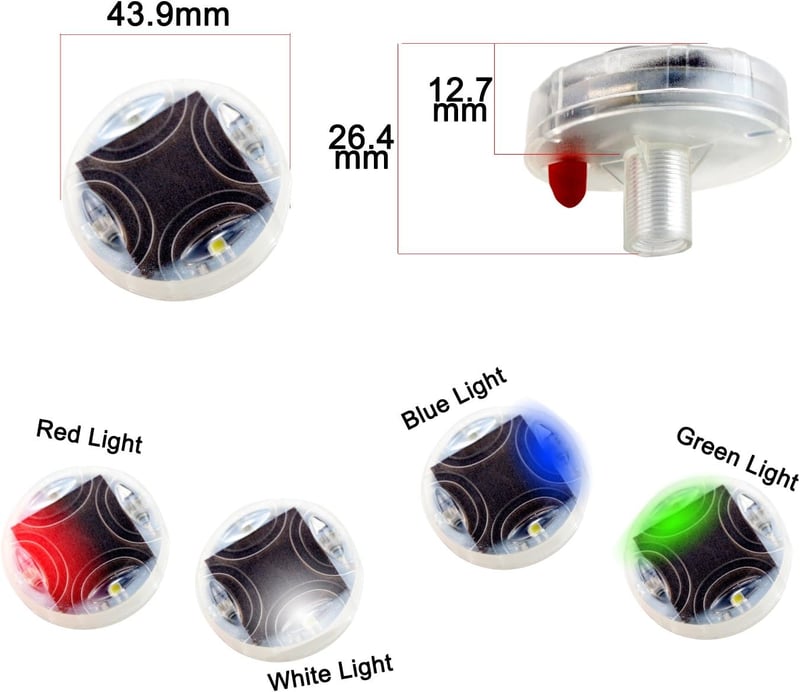 Solar-Powered Colorful Tire Valve Cap Lights - 4-Pack