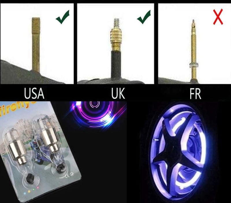Colorful LED Bicycle Wheel Light Caps - Waterproof Reflectors