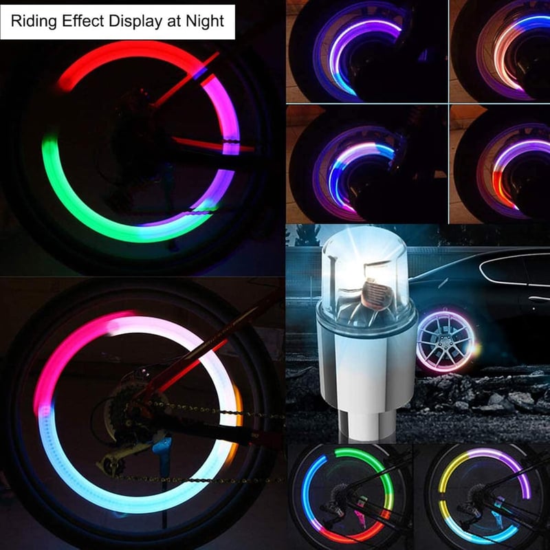Colorful LED Bicycle Wheel Light Caps - Waterproof Reflectors