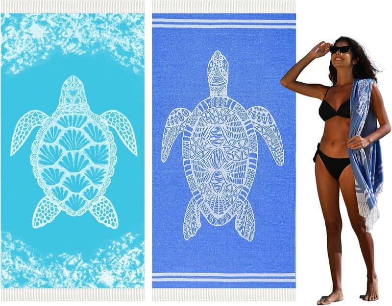 Extra Large Quick-Dry Turkish Beach Towels - 2 Pack
