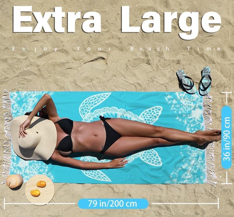 Extra Large Quick-Dry Turkish Beach Towels - 2 Pack